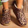 2024 High Quality Women's Shoes Ankle Women's Boots Warm Snow Boots Women Leopard Print Round Toe Slip On Flat with Shoes Women