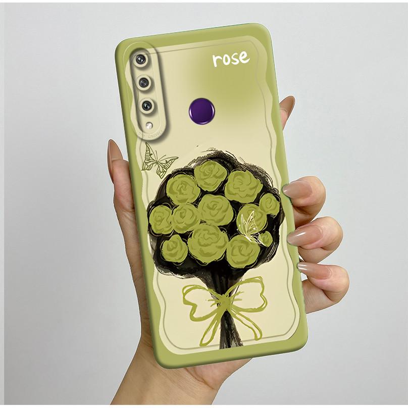 Für Huawei Y6p Hülle MED-LX9 Hübsche Schmetterlingsblumen Coque Weiche Flüssigsilikon Handyhülle Für Huawei Y7p Y 6p 2020 Rückseite
