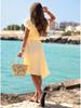 2026 Summer Asymmetrical V-Neck Beach Dress – Women's Vacation Style