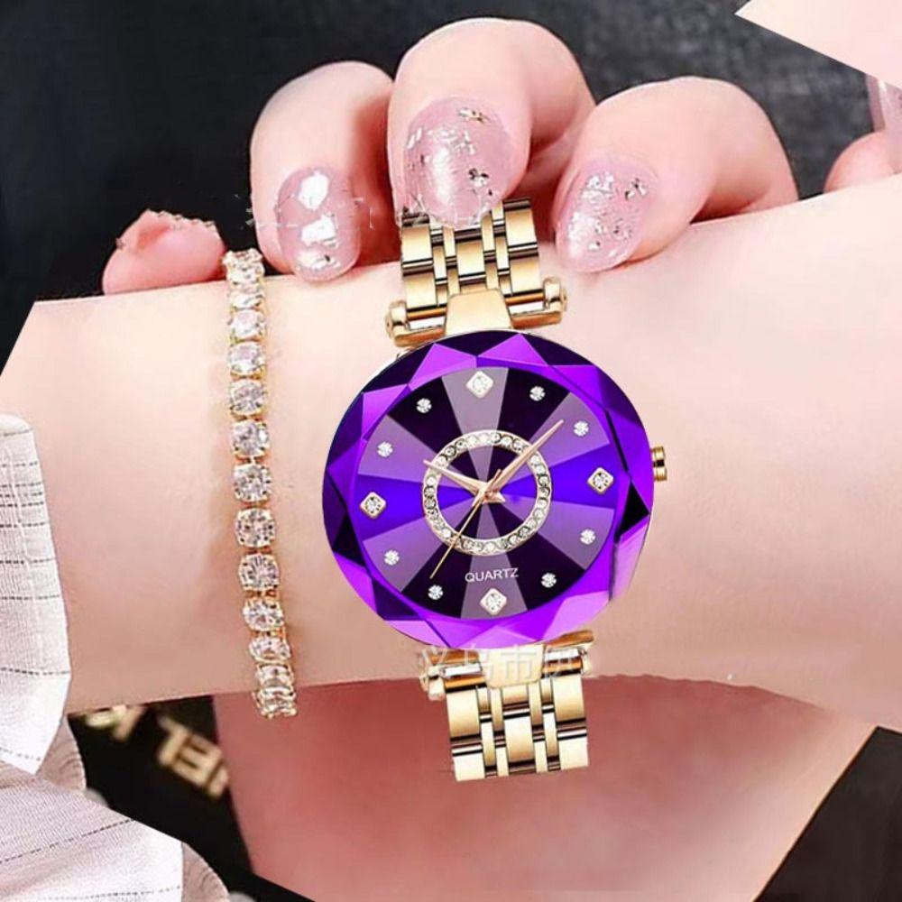 Exquisite Rhinestone Quartz Watches Luxury Rose Gold Watch Women's Wristwatch  Festival Gift