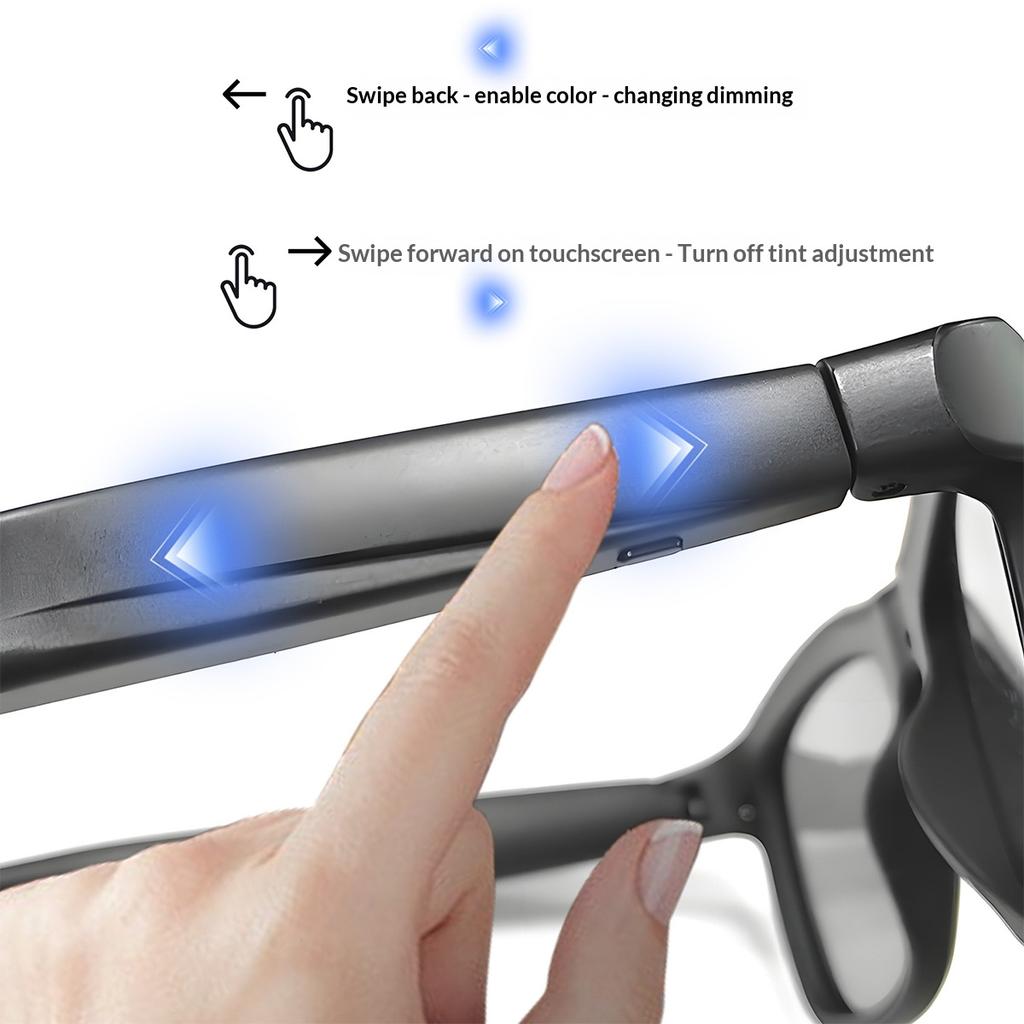 AI Smart Glasses HD Camera Sports Touch Call 3D Music Playback Real Time Translation Wireless Bluetooth Calling Smart Glasses with Translator Unisex