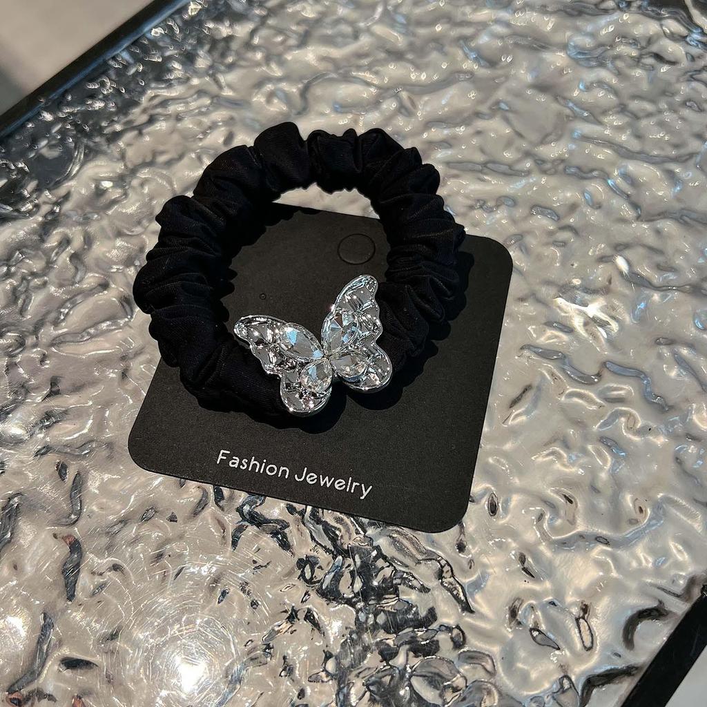 Diamond Butterfly Hair Ring - Luxurious Ponytail Bun Accessory
