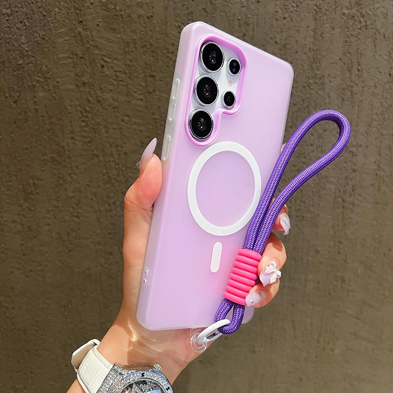 Candy Color Matte For Magsafe Case For Samsung Galaxy A56 A36 A26 A16 A06 A07 A55 A35 A25 A15 A05 A54 With Lanyard Soft Cover