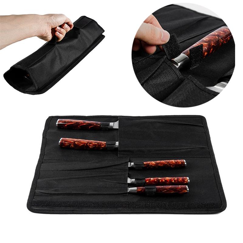 Handbag 5-Piece Knife Bag Portable Split Bag of Knife Waterproof Knife Buggy Black Oxford Cloth Bag Blade Sheath