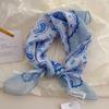 Blue Women's Headscarf: New Spring/Summer Style, High-End Feel, Breathable, Versatile, Trendy Triangle Scarf.