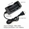 US/EU Plug Double Slots 18650 Lithium Battery Charger Adapter with LED Indicator