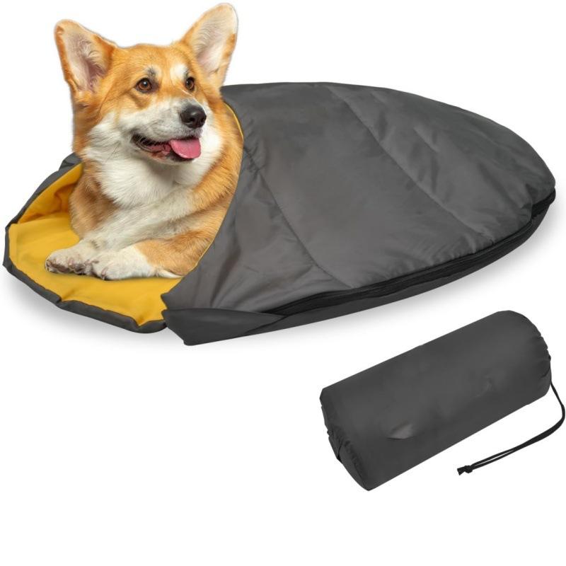 Pet Warm Sleeping Bag Outdoor Beach Camping Portable Mummy Lightweight Waterproof Winter Pet Sleeping Bag темно-серого