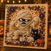 Sparkling Faux Pearl Craft Set Halloween Art Kit, Cute Ghost Skeleton Painting 3d Mosaic for Adults DIY 3D Kit Adults, Fall Home Decor Cozy
