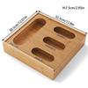 Bamboo Wood Drawer Baggie Organizer With 4 Compartments Fresh-keeping Kitchen Container Storage Bag Organizer Kitchen Drawer