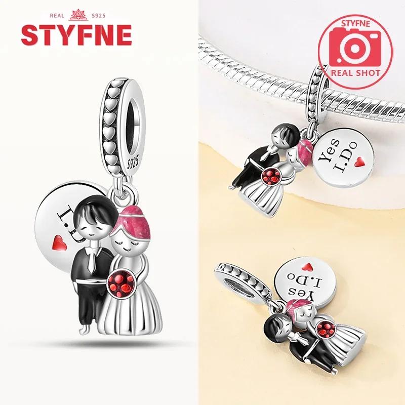 Copperromantic Valentine'S Day Couple Love Charms Heart Beads Fit Original Bracelets Diy Jewelry Gifts For Women