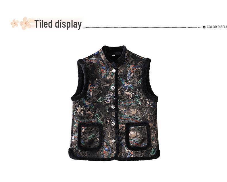 240 Jin Plus Size Autumn/Winter Chinese Velvet Vest for Middle-Aged and Elderly Women