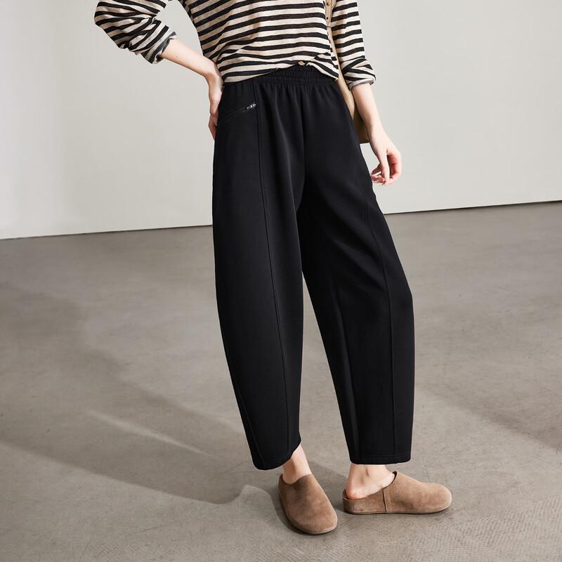 SOFSIL Women s Elastic Waist Casual Cropped Harem Pants 27