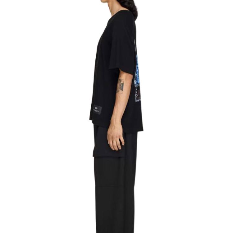 Men's adidas Y-3 T-Shirts Men's Black Crew Neck