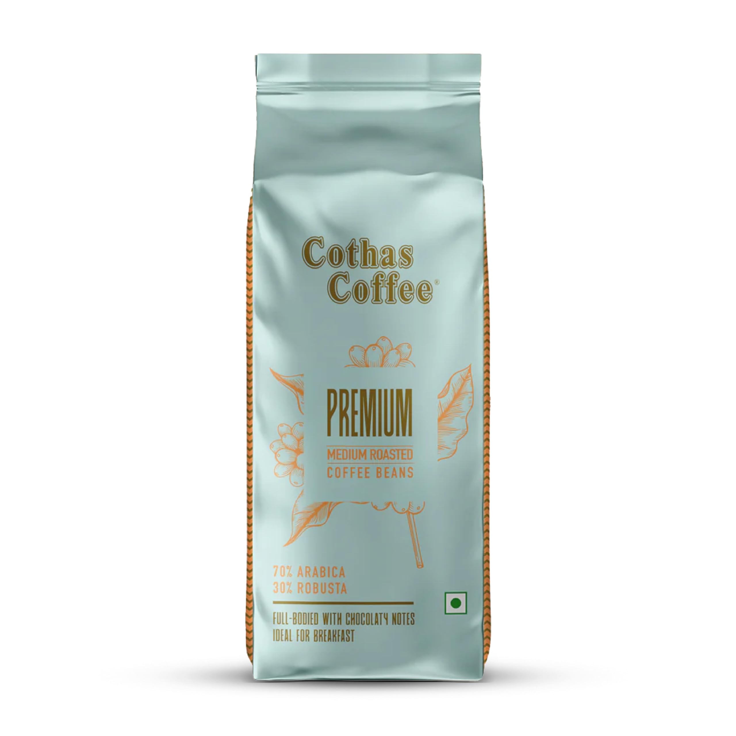 Cothas Coffee Premium Gold Medium Roasted Coffee Beans | 70% Arabica & 30% Robusta | Rich & Strong-Bodied Speciality Whole Beans | Aromatic & Balan