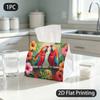 1pc Tissue Box, Tropical Realism Macaws Hibiscus Lively Pattern, 2D Flat Printing, Many Uses, Take Anywhere, Napkin Dispenser, for The Living Room, 2D