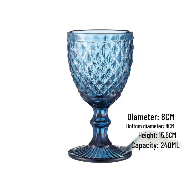 Vintage geprässter Rotweinglas - Elegantes dickes Glas für Hochzeiten & Dekoration
