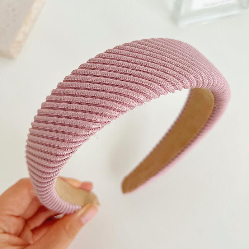 Retro Hair Band Headdress Hairpin Knitted Hair Tie Sponge Headband Solid Color