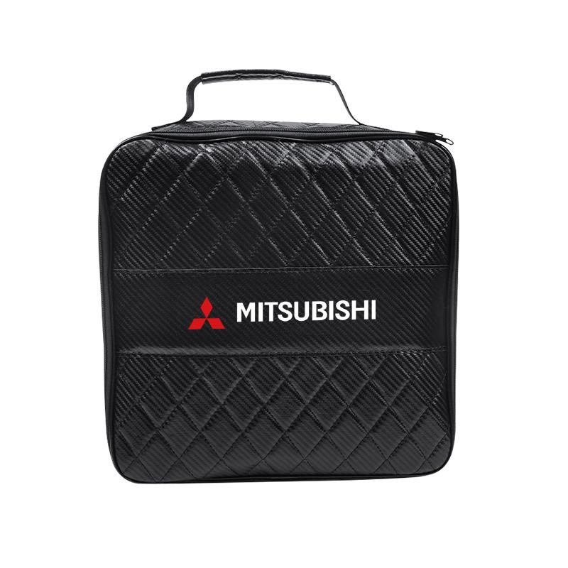 Car Storage Bag Leather Organizer For Mitsubishi Eclipse Lancer Outlander Pajero ASX Colt I200 Space Delica Triton Ralliart Star