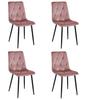 Libra Chair - Pink Velvet / Black Legs X 4