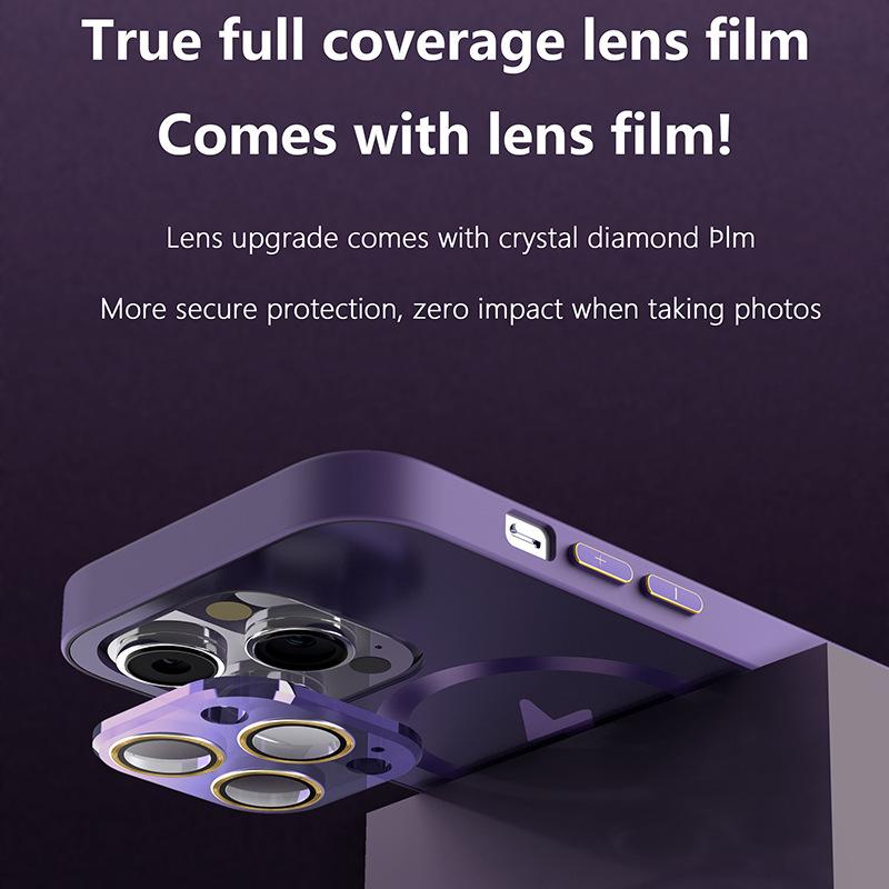 Apple 17 magnetic suction mobile phone case 16promax matte magsafe for iphone15 lens film anti-drop cover