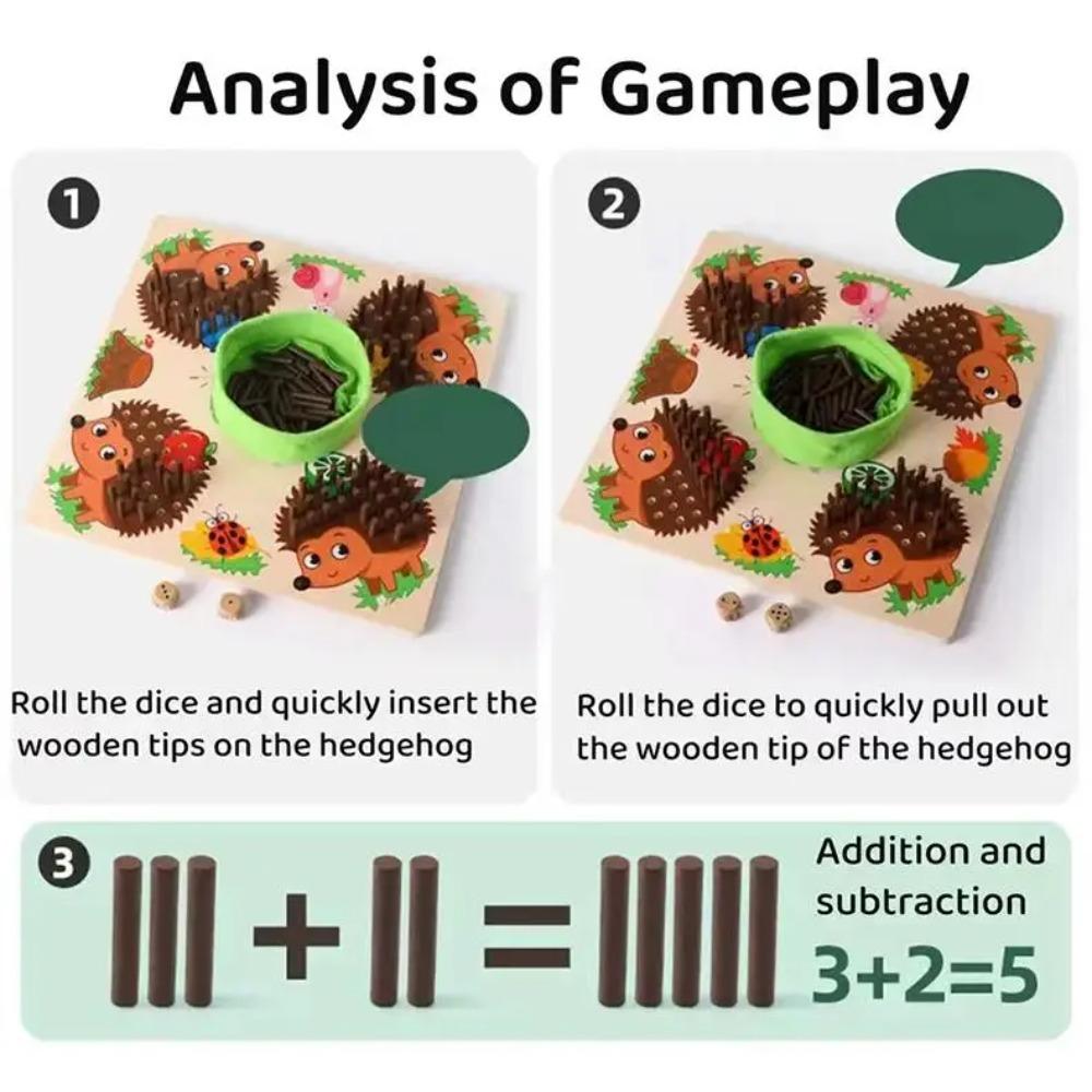 Toddler Hedgehog Board Game Kid Learning Counting Matching Game  Montessori Early Education Fine Motor Skill Sorting Toy Gift