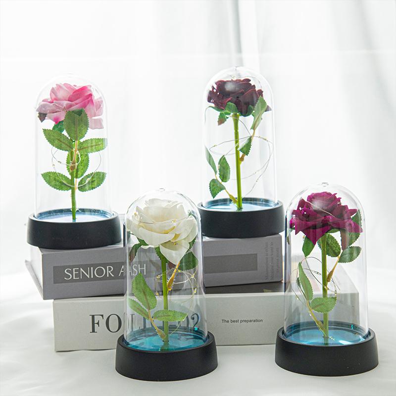 Eternal Rose Luminous Gold Foil Rose Valentine's Day Gift for Girlfriend Flower Bouquet Mother's Day Women Girls Festival Gift