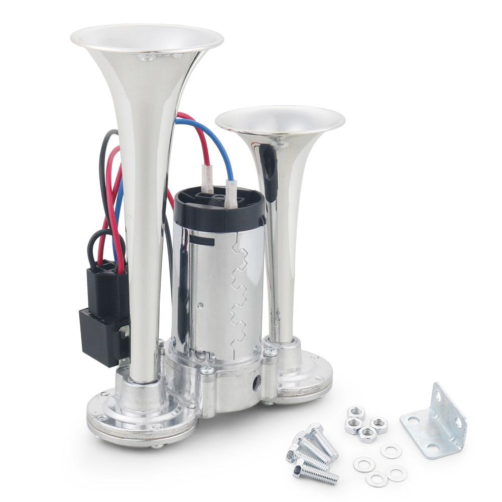 12V 600dB Super Loud Dual Horn Speakers Dual Electric Air Horn Kit With Compressor for Vehicle, Car, Truck, and Bat