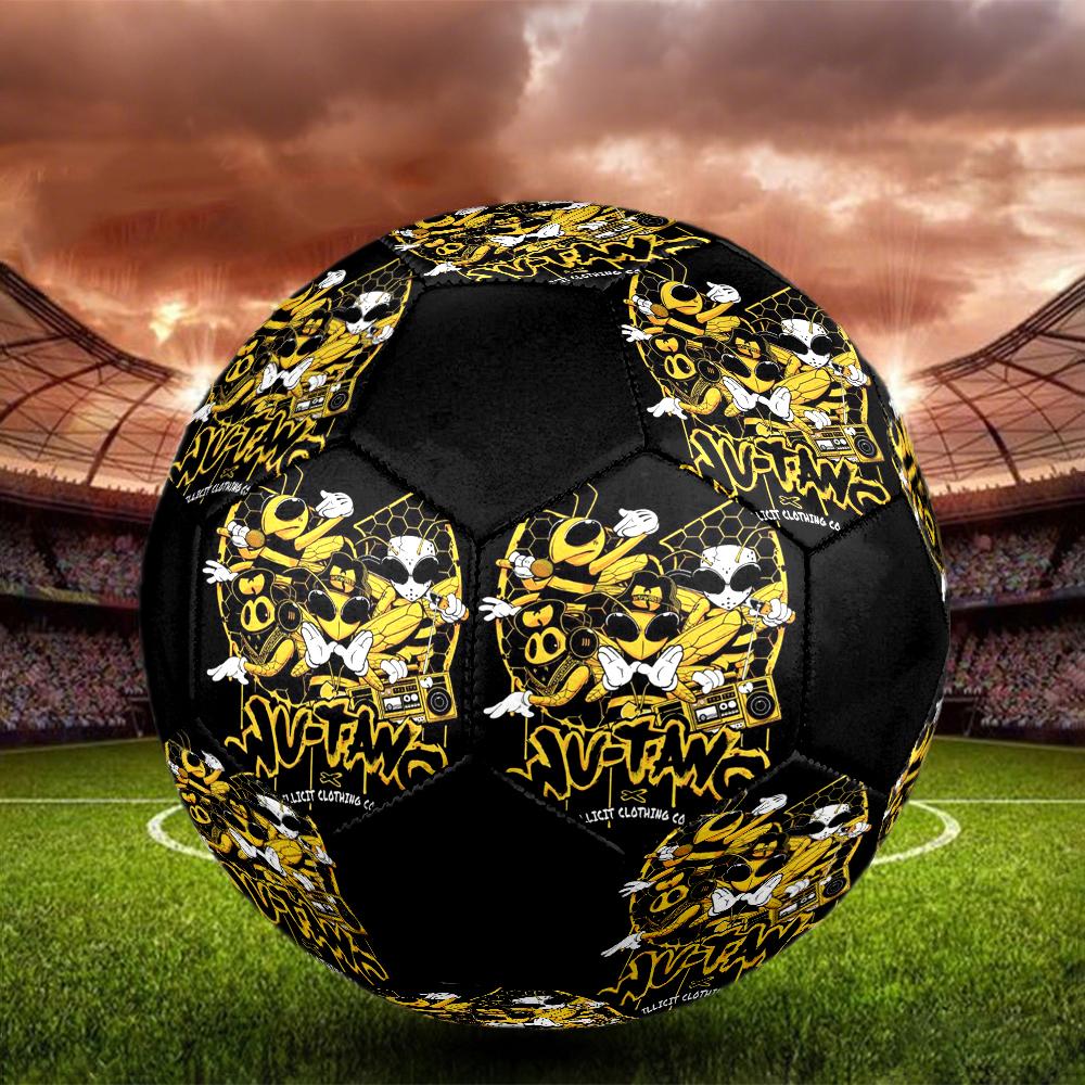 WU TANG Indoor Soccer Ball Colorful Machine Stitched PVC Size 5 Team Training Competition Ready Durable High-Bounce Cool Sports Gift