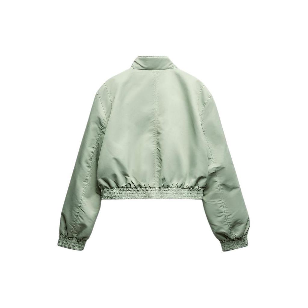Zara Ss24 Year Of The Dragon Limited Edition Solid Color Stand Collar Zipper Short Long Sleeve Jacket Women jackets Light-Pink 04341747537-36