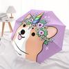1pc Unicorn Corgi Automatic Folding Umbrella Portable Collapsible Design, 8-Rib Iron Frame, Durable Fabric, All-Season Casual Outdoor 145