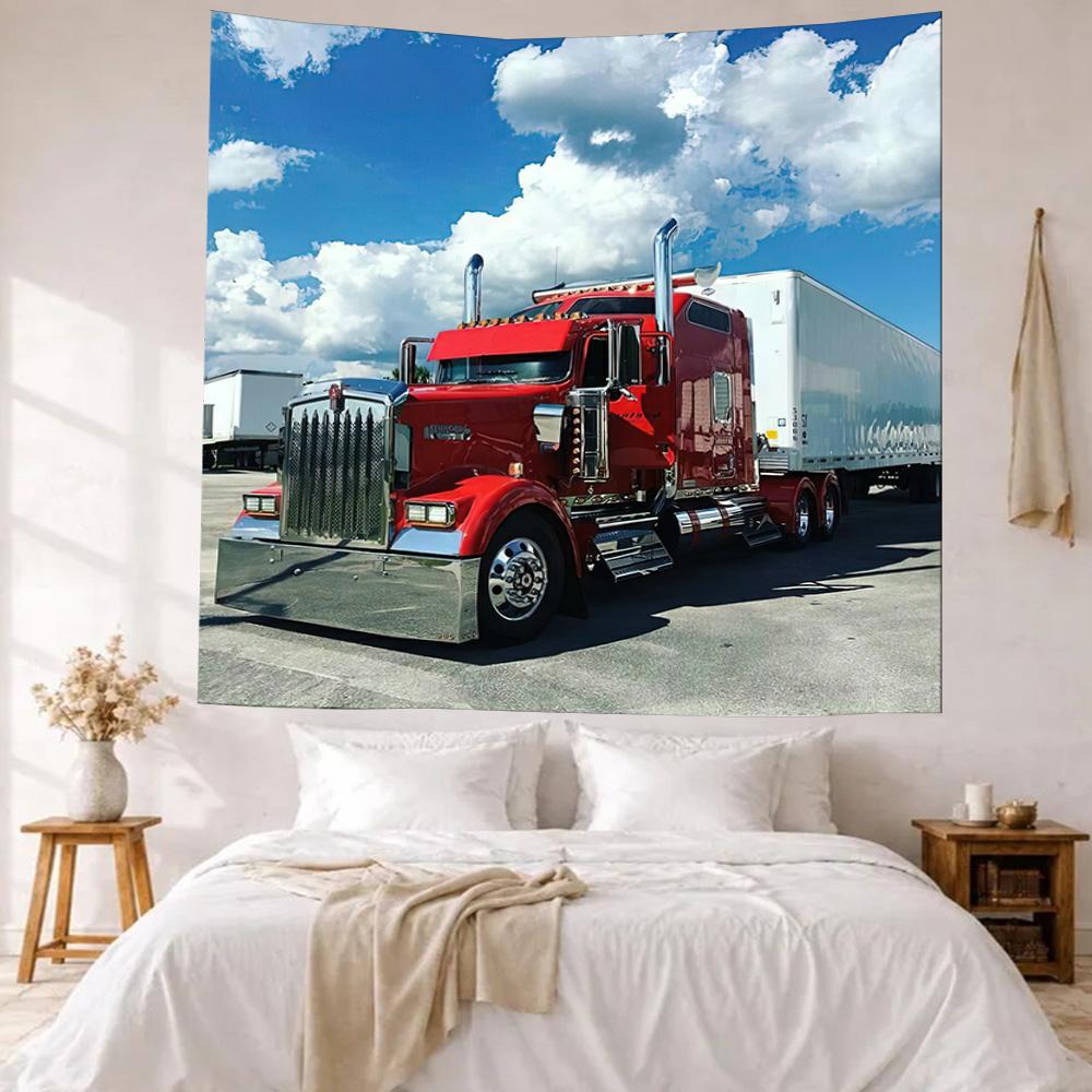 Kw Heavy Trucks Wall Decor Tapestry Art For Pet Memorial Birthdaywedding Party Backdrop Family Gift