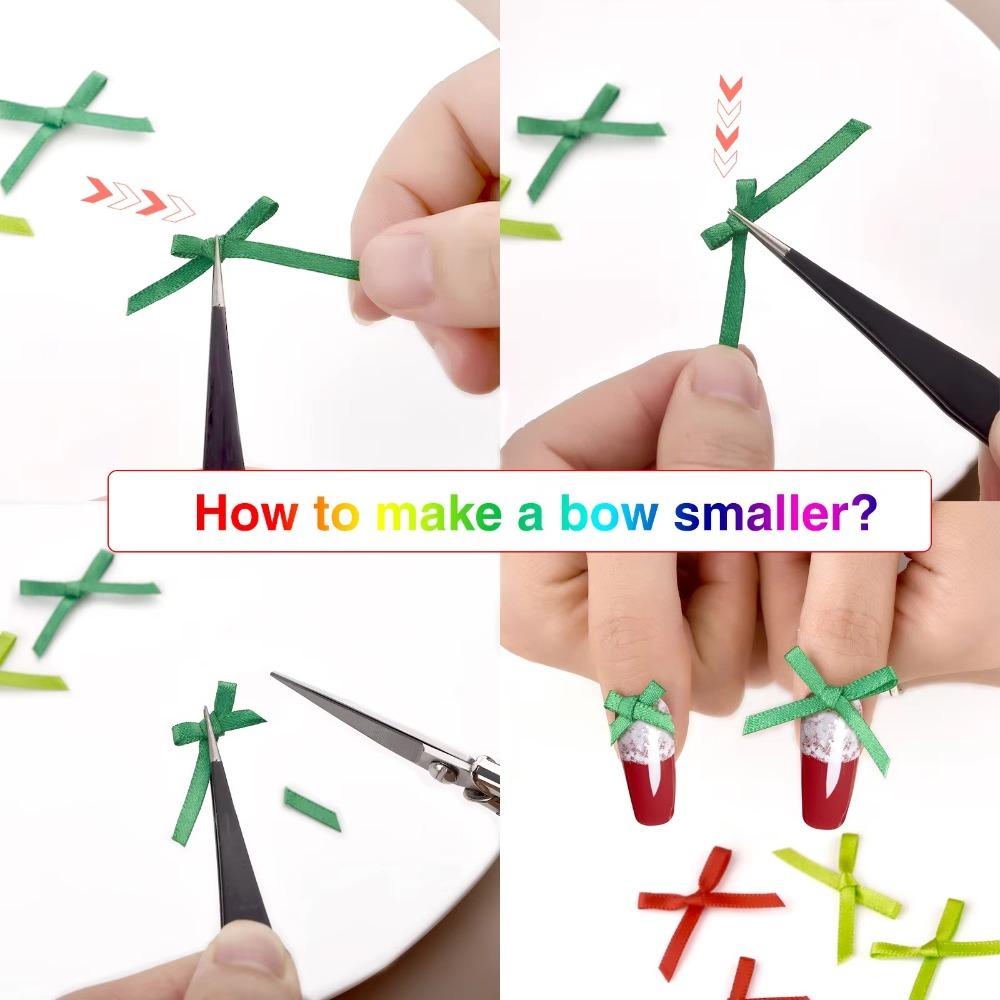 100pcs Solid Color Ribbon Bows Mini Gift Wrapping Bowknot New Satin Bow  Hair Clothes Decoration