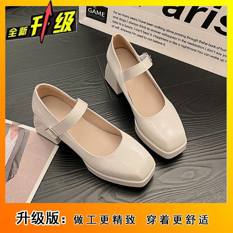 Spring new high heels women's wedding shoes design word with Mary Jane shoes waterproof table thick heel single shoes
