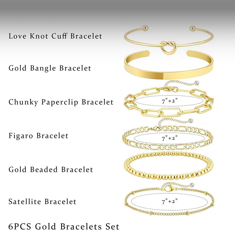 

Htpwe Набор из 6 предметов Комбинированный браслет из нержавеющей стали Набор для женщин Мужской 18К золото Пара Праздничный подарок Браслет Вечеринка Циркон