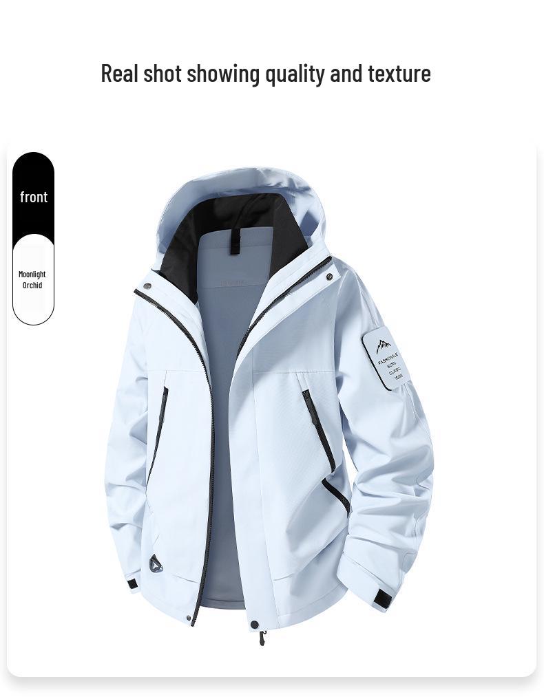Mountain Windproof Waterproof Hooded Jacket for Outdoor Hiking and Climbing - Unisex