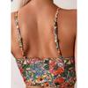 [High Stretch Floral Print Bikini] Elegant Floral Print Bikini Set for Women Swimwear
