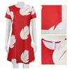 Anime Lilo Cosplay Costume Pelekai Red Dress Brooch Outfits Halloween Carnival Party Role Play Uniform For Women