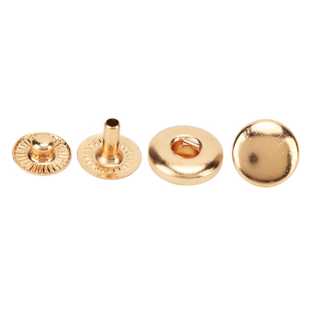 200er Set Druckknöpfe Kit 8mm Starkes Kupfer Exquisiter Glanz Weit verbreitet Leder Druckknöpfe für Kleidung Taschen Leder