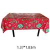 Disposable Christmas Plastic Tablecloth Snowman Tree Print Waterproof Oil Proof for Restaurant Holiday Dinner Decorations