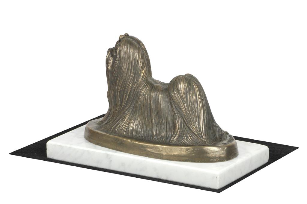 Maltese - dog figurine, statue on white marble, trophy for Art-Dog dog show exhibition