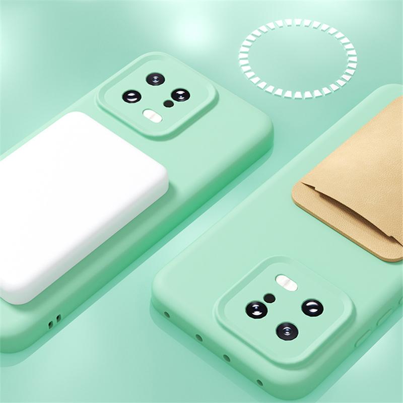 Xiaomi 13 12 Pro 12x 12s İçin Kablosuz Şarj Magsafe Yumuşak Sıvı Silikon Telefon Kılıfı Manyetik İnce Cilt Koruma Kapağı