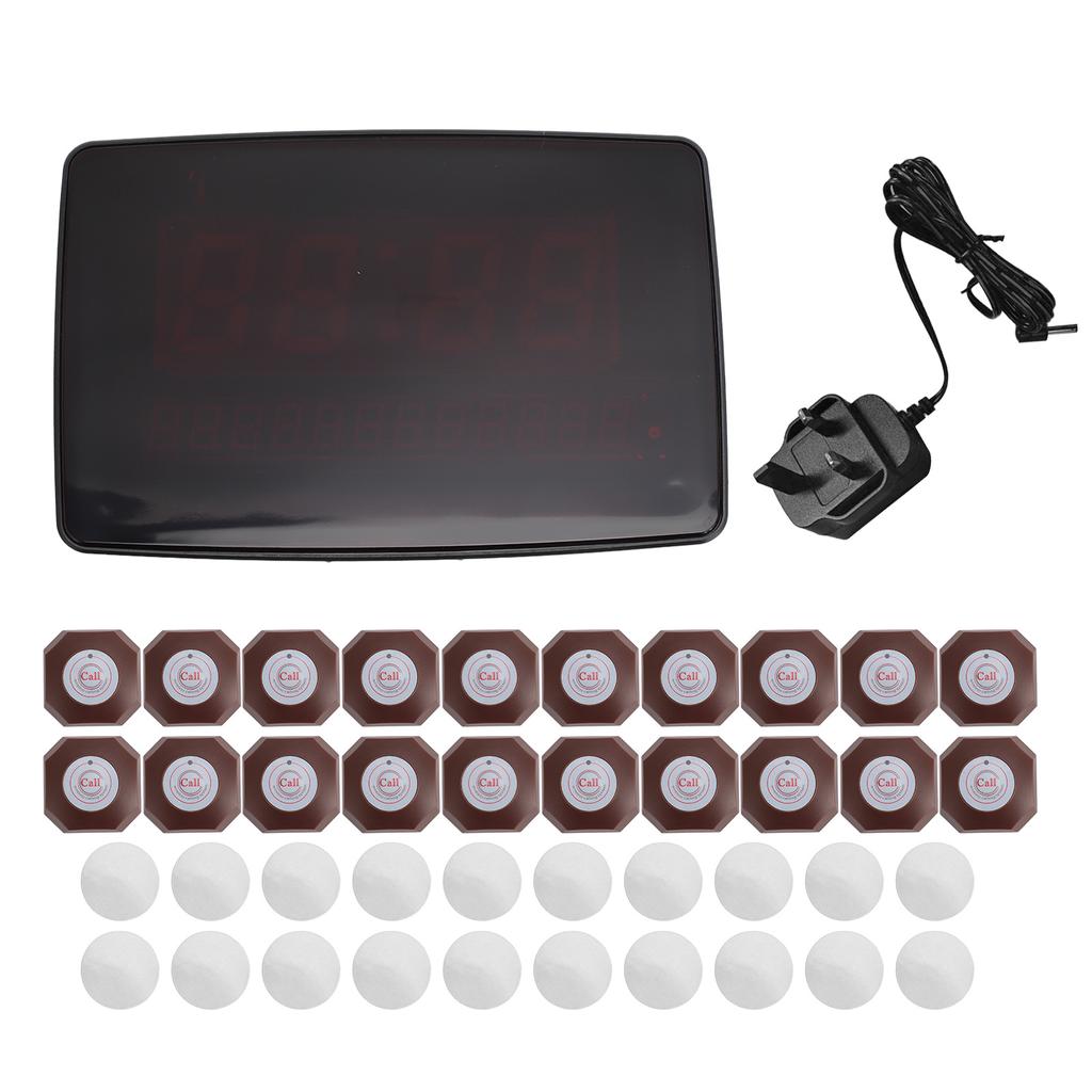 Wireless Call System 20 X Buttons 1 X Receiver Pager System for Hotel Hospital Restaurant 100‑240V