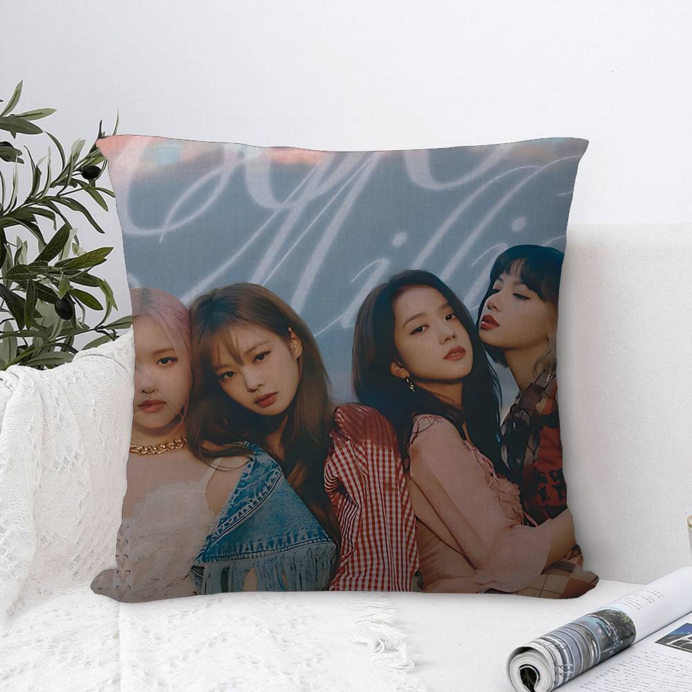 Kpop BBlack Groups Pinkes Cushion Cover Pillow Cover Decor Pillowcase Printed Cushion Case for Couch