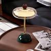 Adjustable Brightness Office Light Retro Glass Mushroom Table Lamp, USB Rechargeable Touch Control Bedside Modern Aesthetic Room Lamp 3 Colors