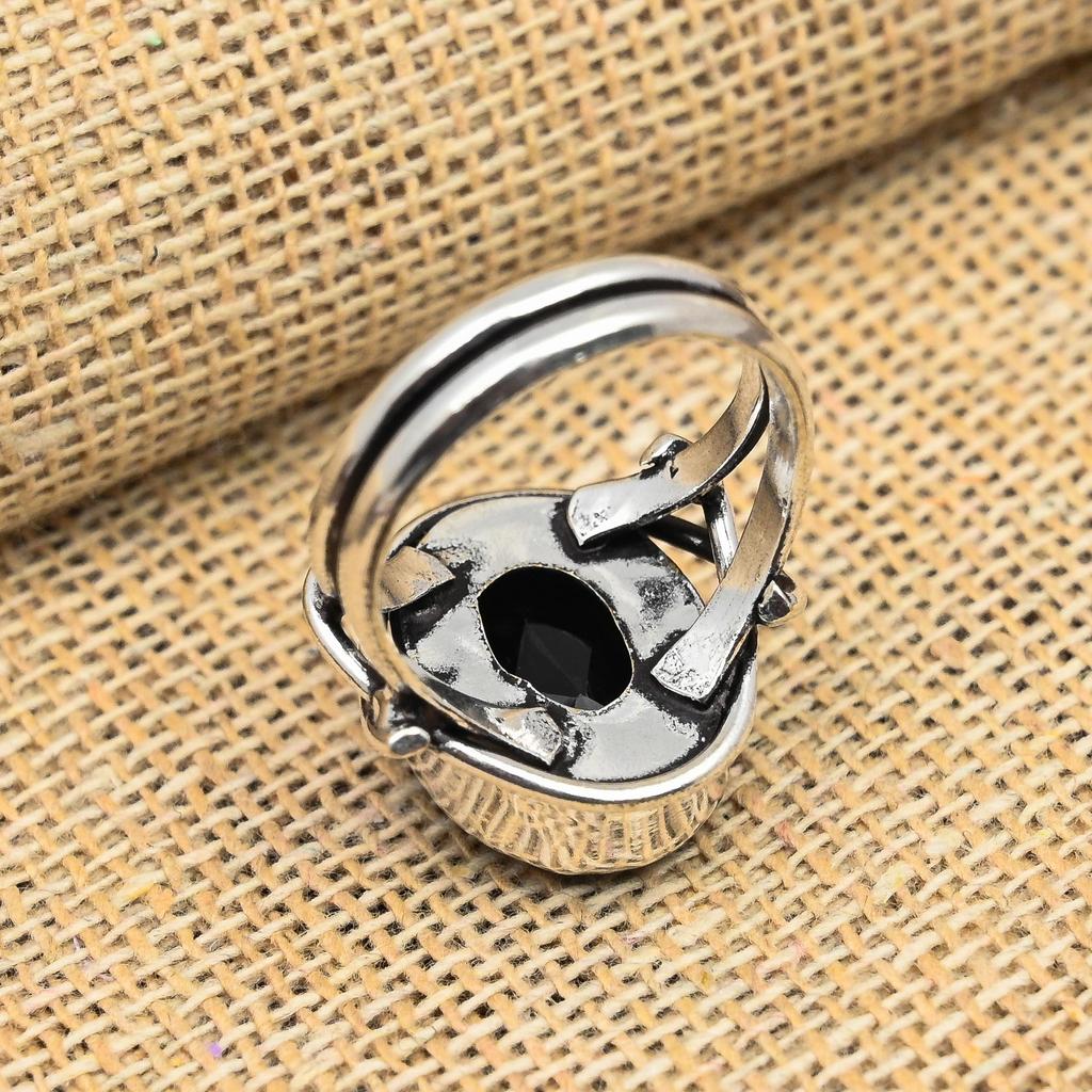 Svart Spinel Ädelsten Handgjorda 925 Sterling Silversmycken för bröllopspresent