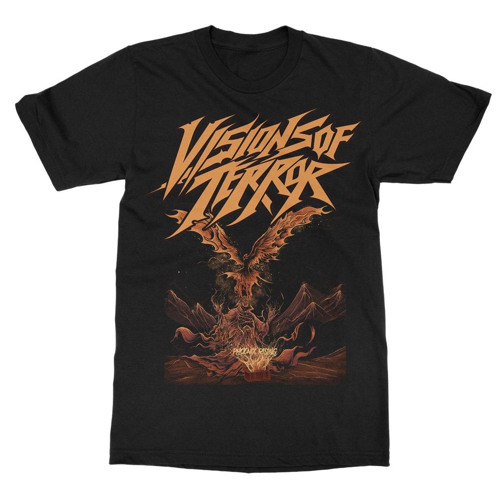 Visions of Terror Phoenix Rising Maglietta della Band Cotone Grafica Unisex Donna Estate Streetwear Top