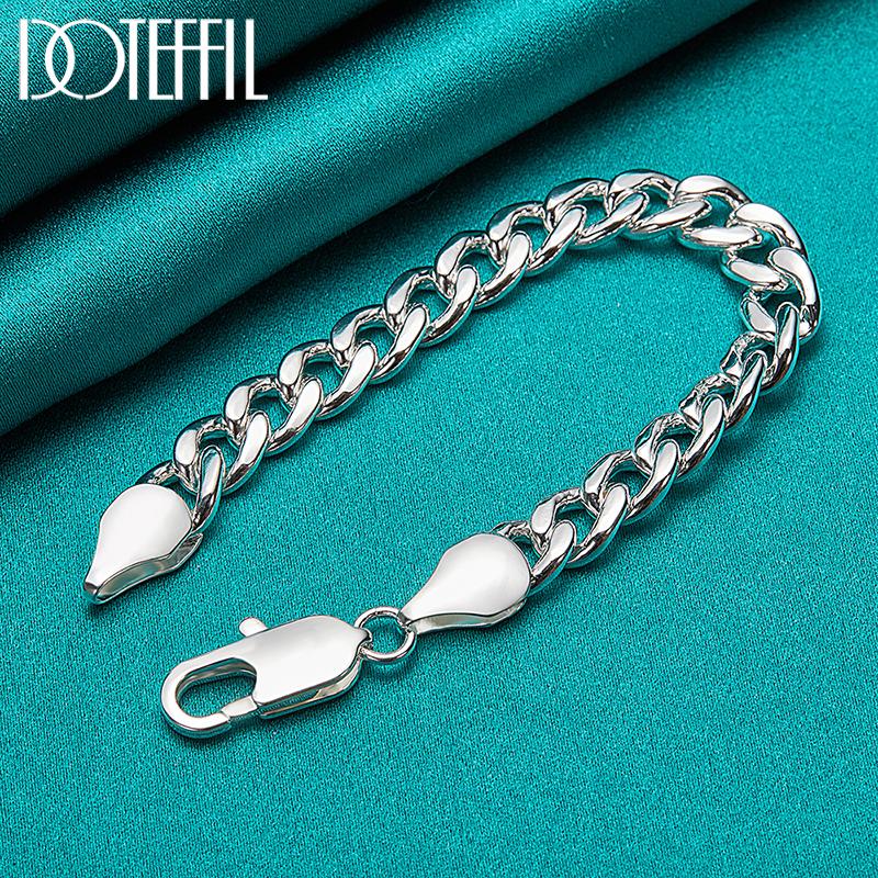 10 mm sidekjedearmbånd sølv vakre smykker