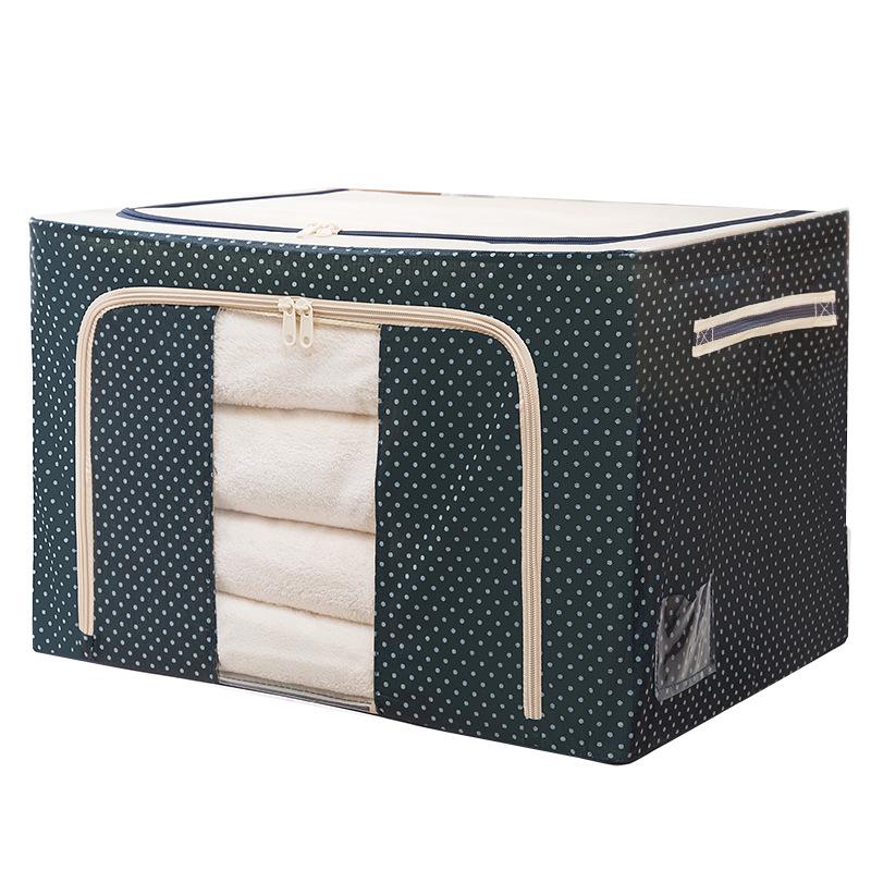 Oxford Cloth Steel Frame Foldable Storage Box - Large Dustproof Organizer