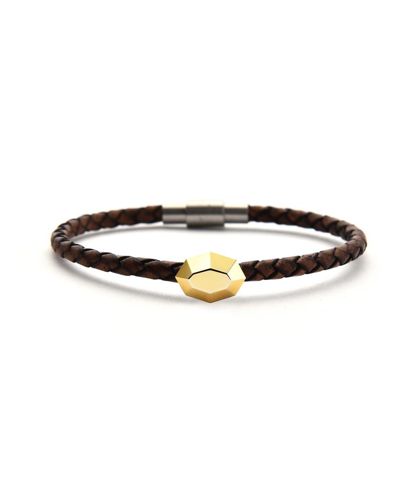 Saai Sweet Brick-8 Women'S Leather Bracelet (Yellow Gold)