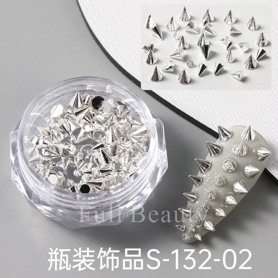 Nail Art Jewelry, Dark Punk Style Bullet Head Rivet Size Mixed Nail Decoration